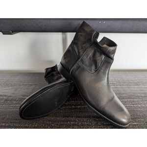 Frye Melissa Slouch Leather Ankle Boots Black / Brown Size 9 B EUC